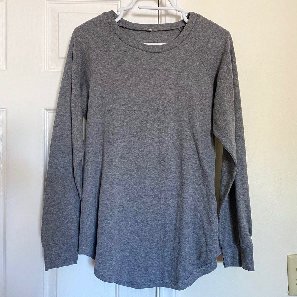 Women's Gray Long Sleeve Shirt, Size M, Excellent Condition